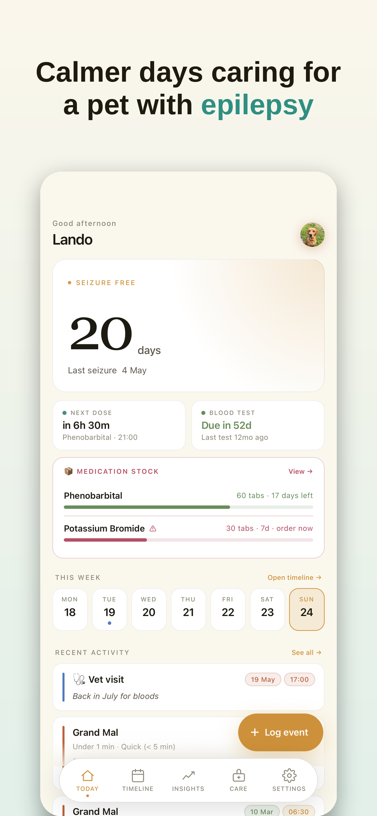 EpiPaws today dashboard